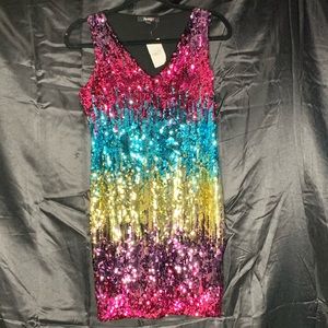 Sequin mini body con dress